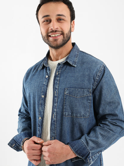 Basic Denim Shirt Long Sleeve - Outlet