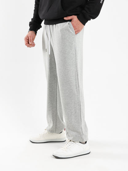 Elastic Waist Sweatpants with Ribbed Hem