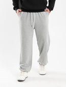 Elastic Waist Sweatpants with Ribbed Hem