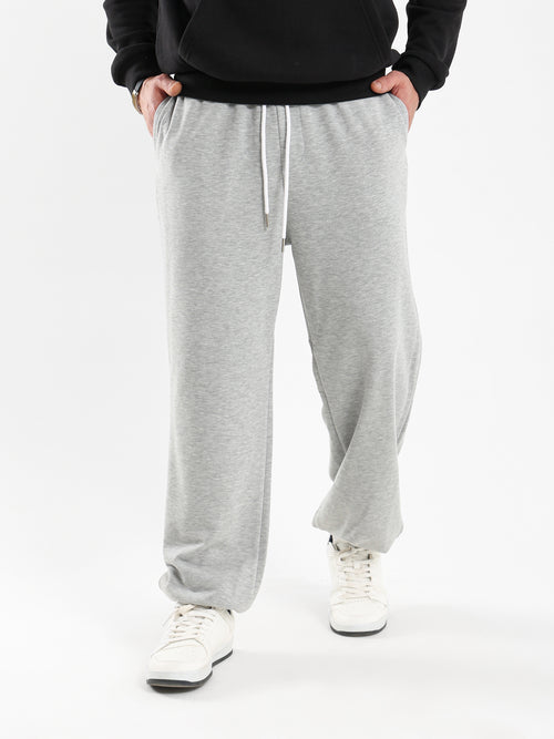Elastic Waist Sweatpants with Ribbed Hem