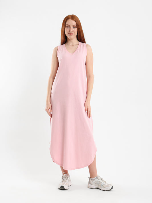 Sleeveless High-Low Midi Dress