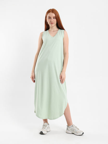 Sleeveless High-Low Midi Dress