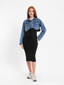 Cropped Utility Denim Jacket