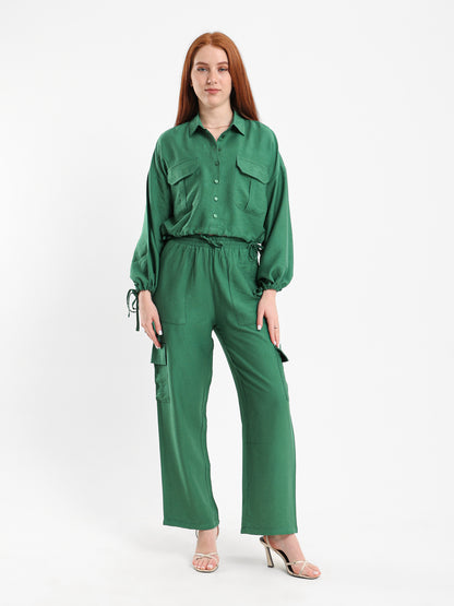 Drawstring Cropped Shirt