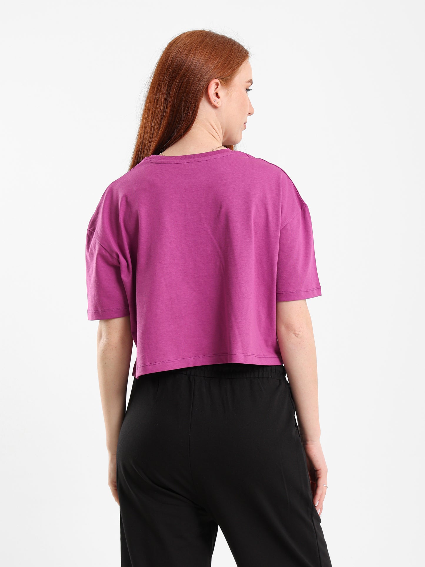 Cropped Tee with Center Print