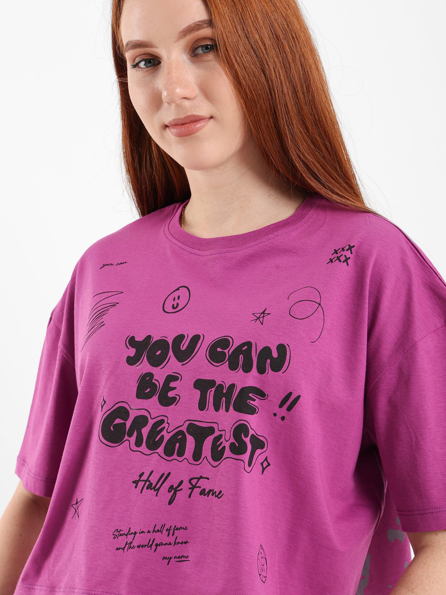 Cropped Tee with Center Print