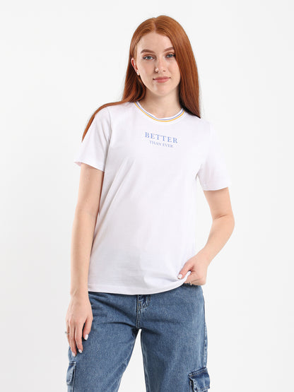 Striped Collar Graphic Tee
