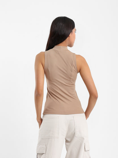 Sleeveless Mock-Neck Top