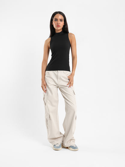Sleeveless Mock-Neck Top