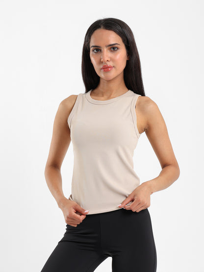 Slim Ribbed Halter Neck Top