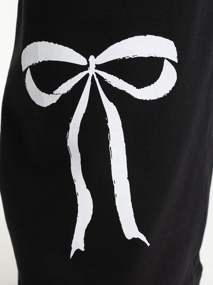 Back Printed Bow Sweatpants