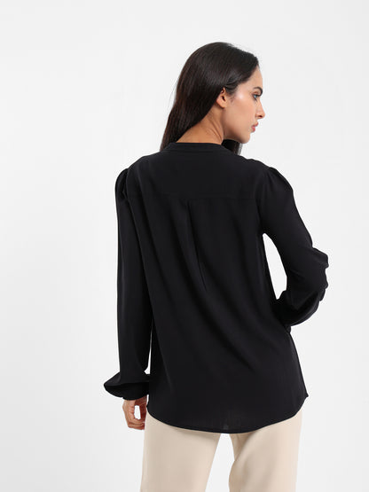 V-Neck Long Sleeve Blouse