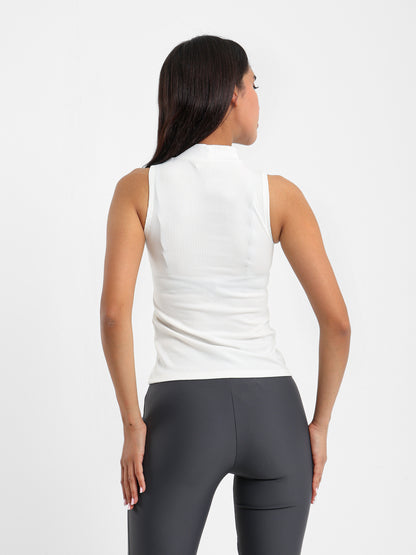 Sleeveless Mock-Neck Top