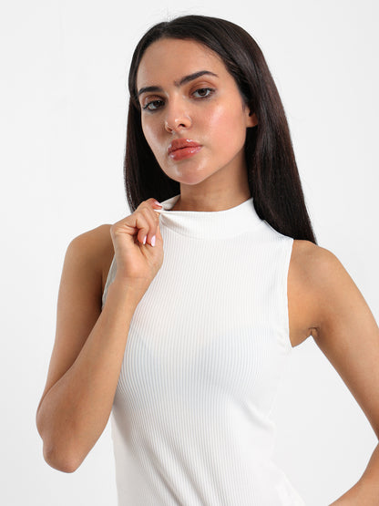 Sleeveless Mock-Neck Top