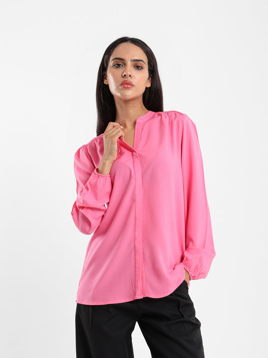 V-Neck Long Sleeve Blouse