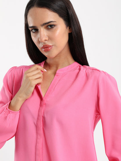 V-Neck Long Sleeve Blouse
