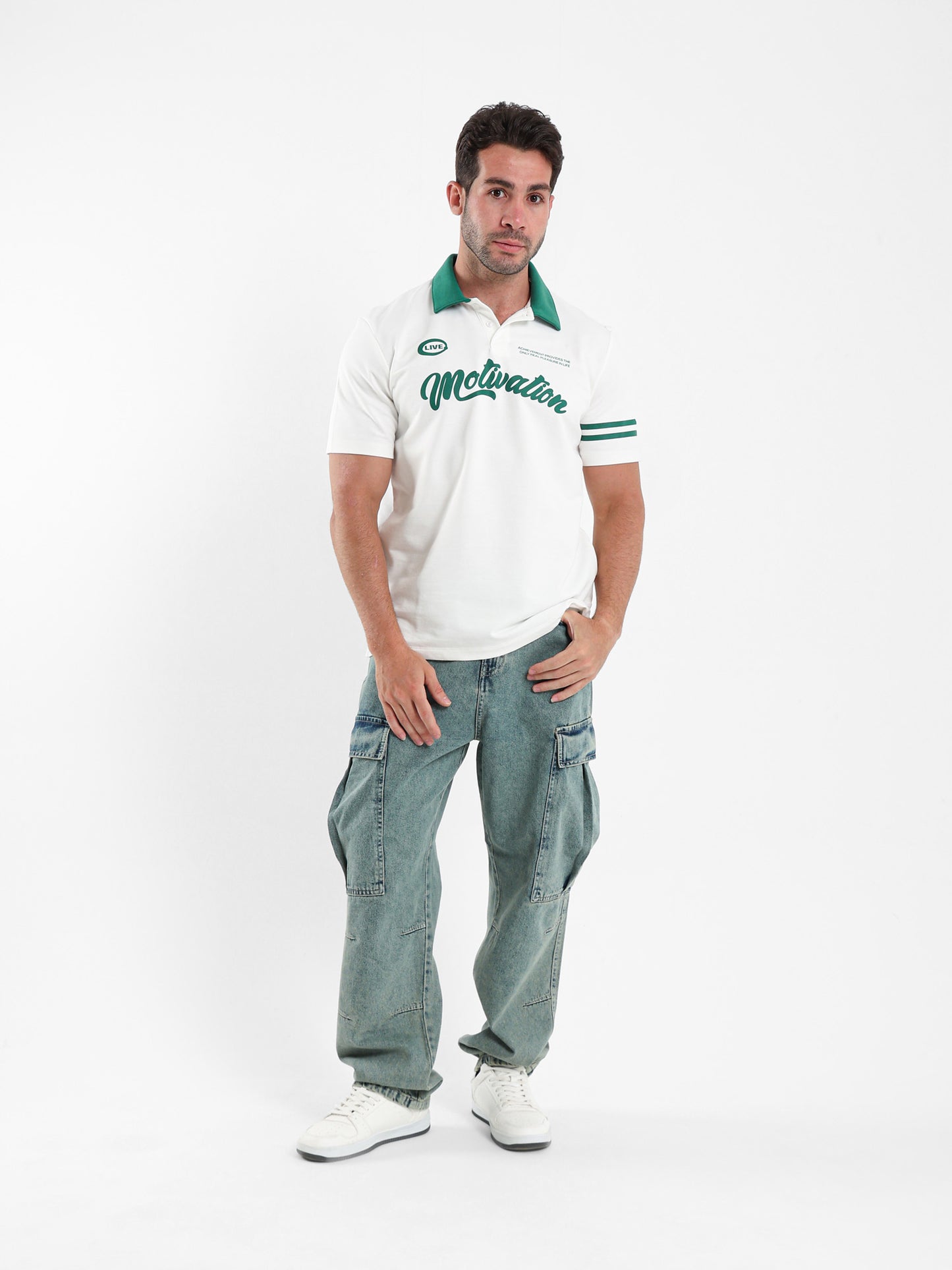 Contrasting Color Polo Shirt