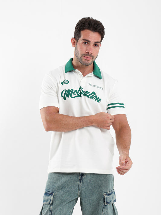 Contrasting Color Polo Shirt