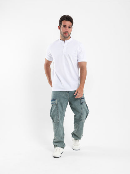 Grandad Collar Polo Shirt