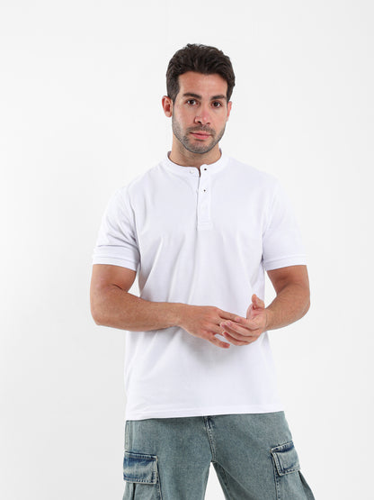 Grandad Collar Polo Shirt