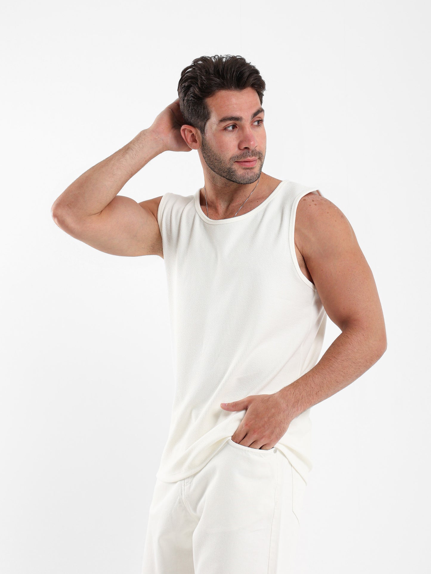 Ribbed Sleeveless T-Shirt