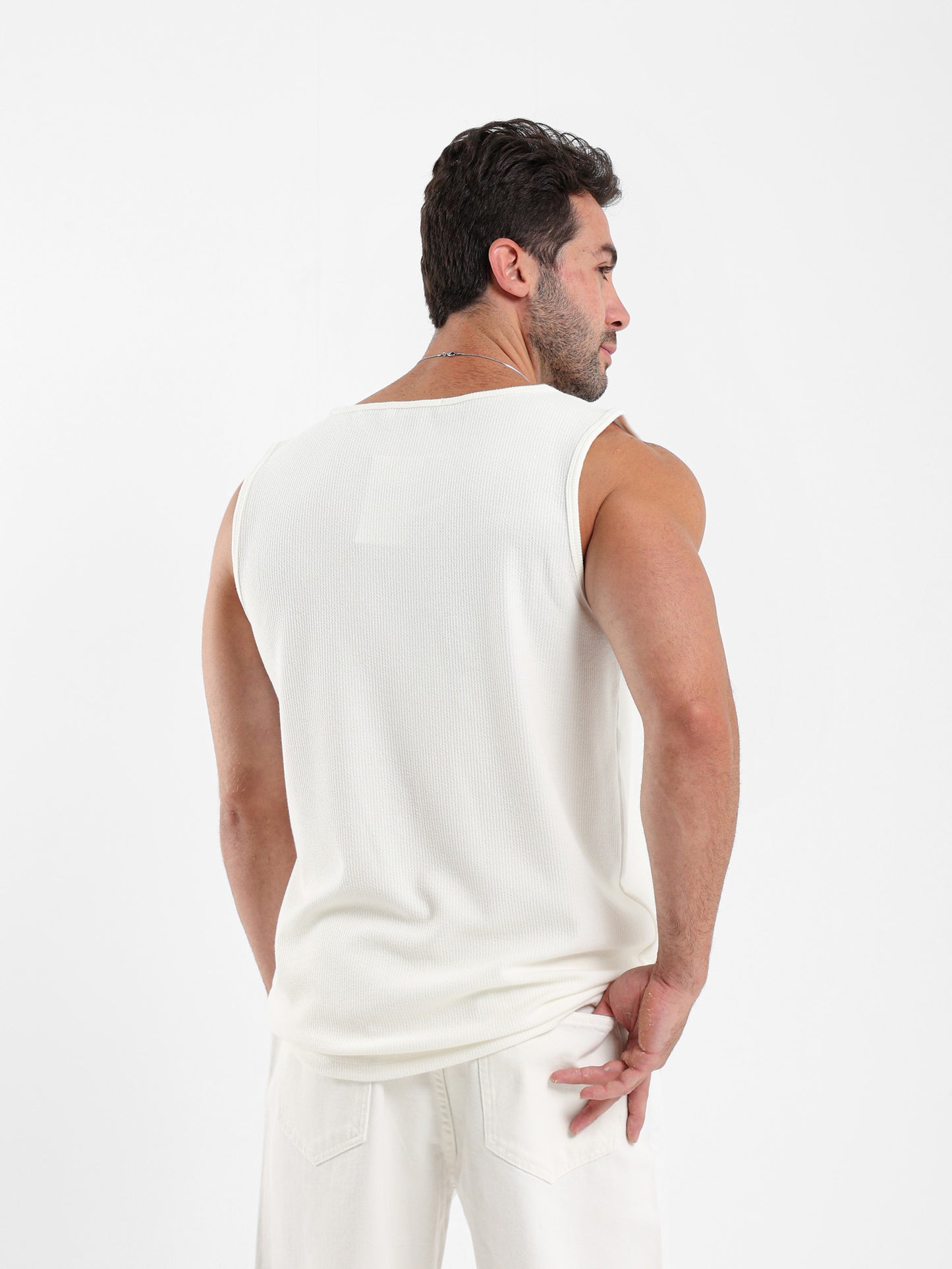 Ribbed Sleeveless T-Shirt