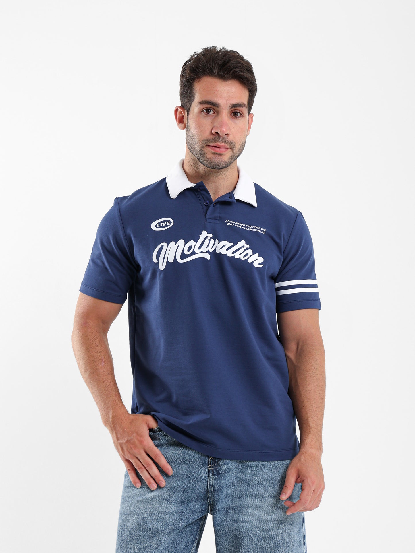 Contrasting Color Polo Shirt