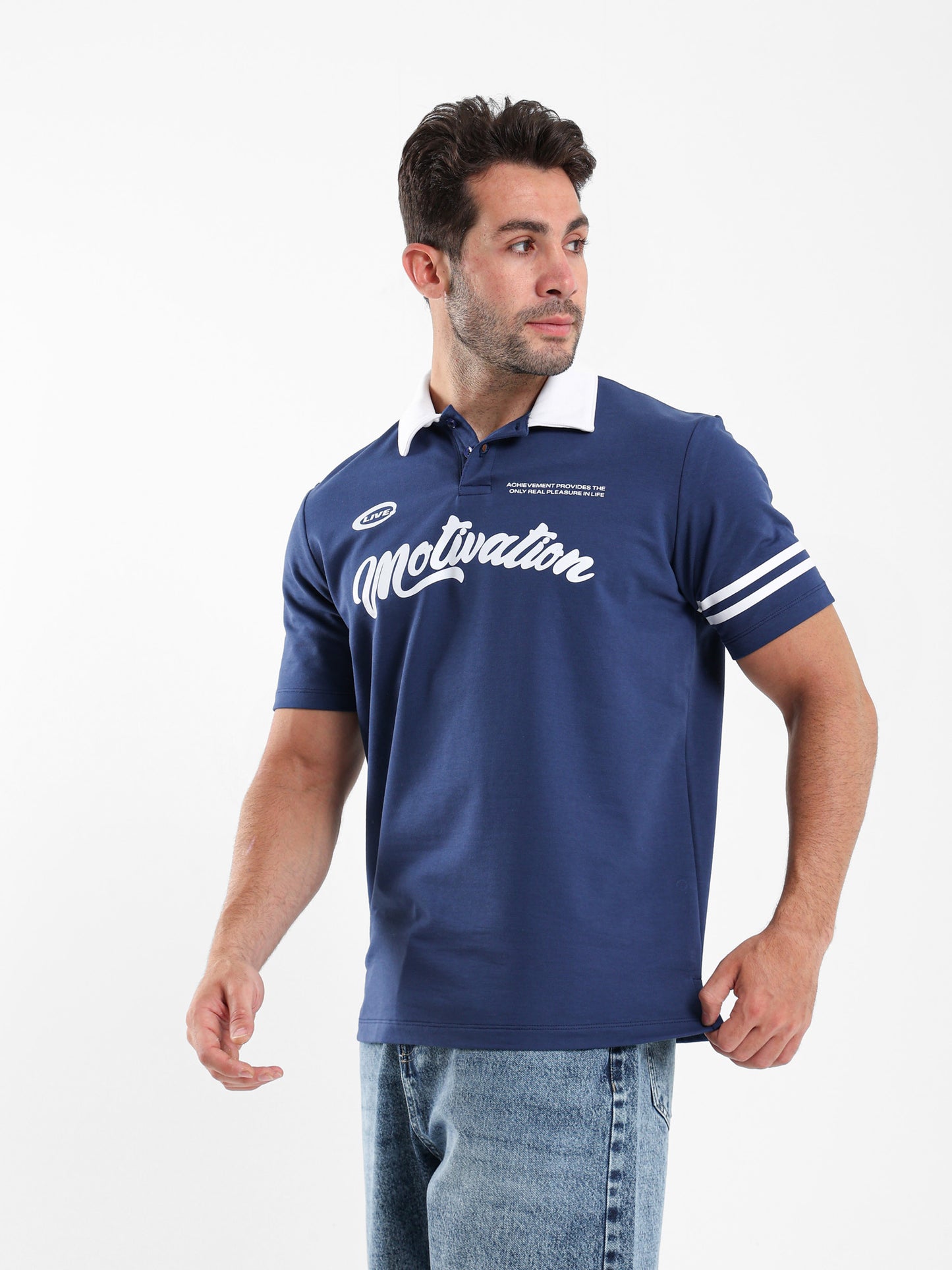 Contrasting Color Polo Shirt