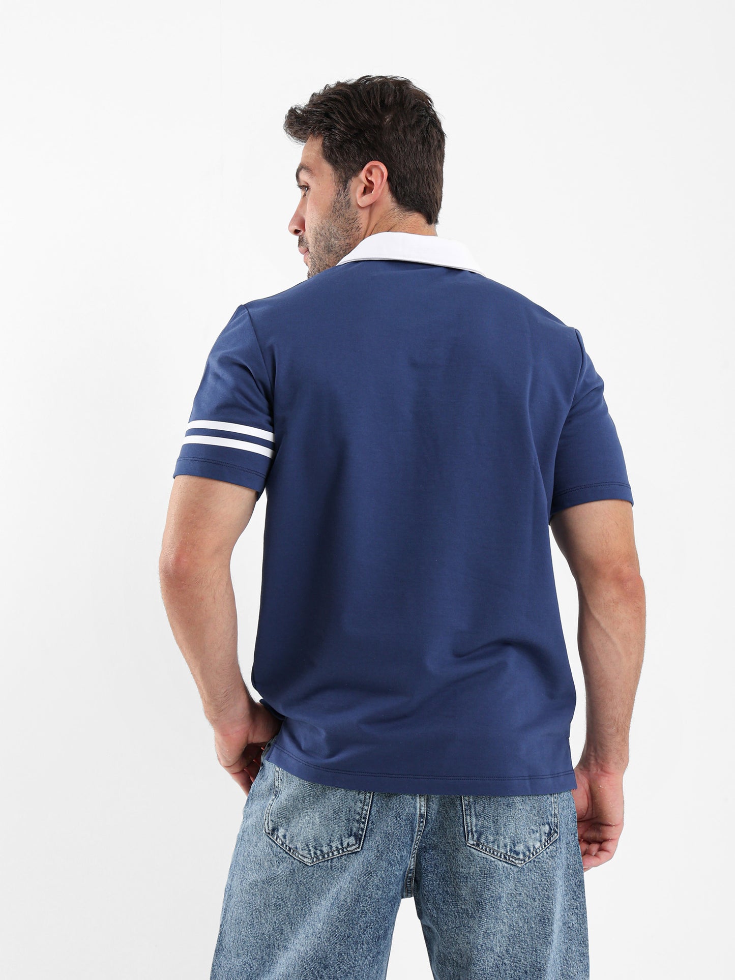 Contrasting Color Polo Shirt