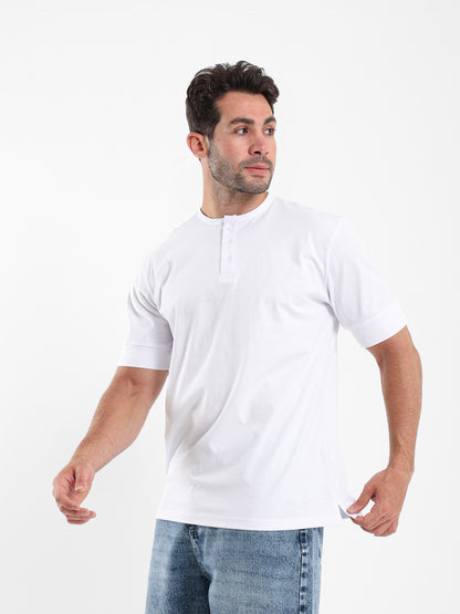 Grandad Collar Polo Shirt