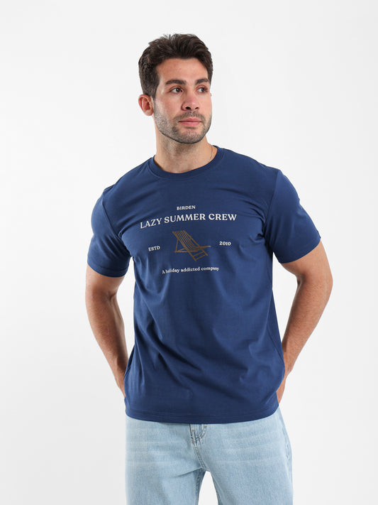 Lazy Summer Crew Front Print T-Shirt