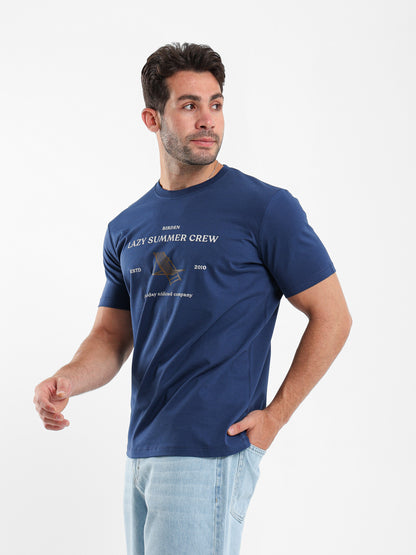 Lazy Summer Crew Front Print T-Shirt