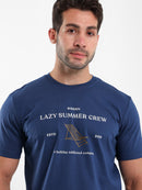 تيشيرت بقصة Lazy Summer Crew وطبعة أمامية