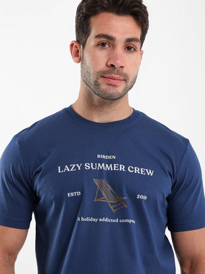 Lazy Summer Crew Front Print T-Shirt