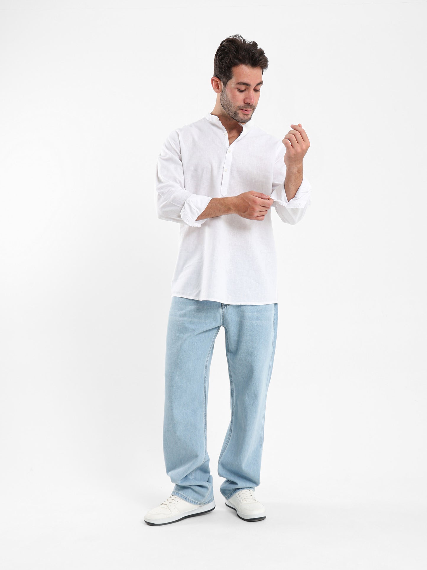 Mandarina Collar Linen Shirt