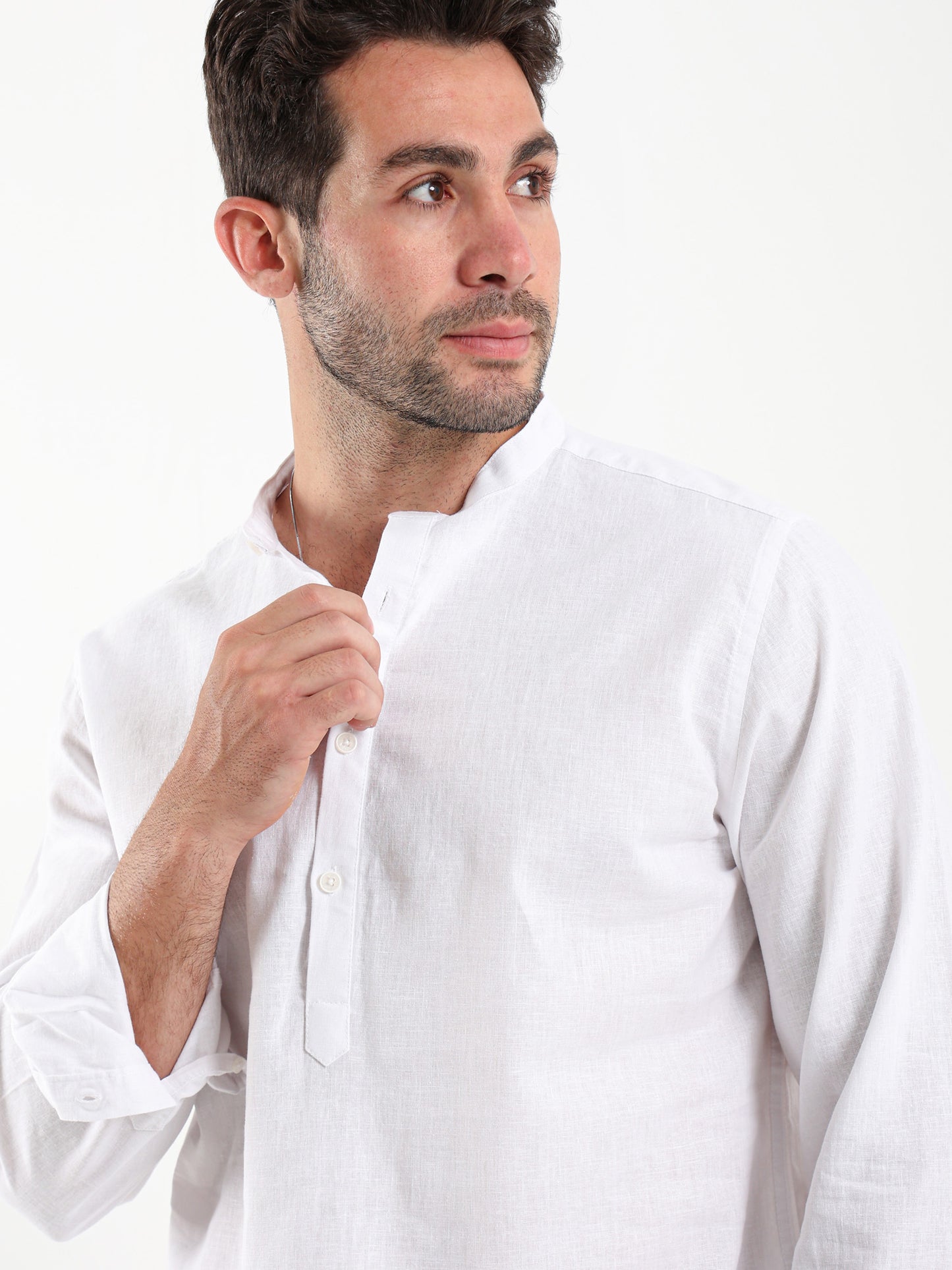 Mandarina Collar Linen Shirt