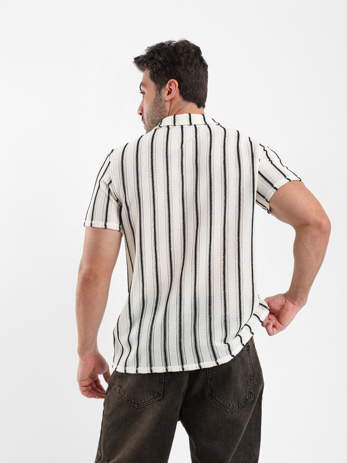 Textured Knitted Polo Shirt