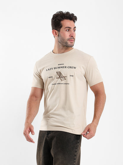 Lazy Summer Crew Front Print T-Shirt