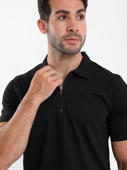 Polo Shirt with Zipper