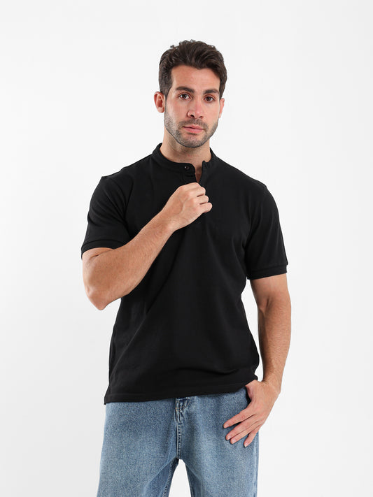 Grandad Collar Polo Shirt