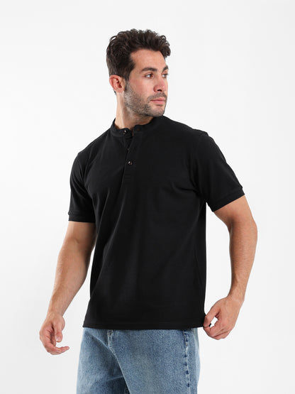 Grandad Collar Polo Shirt