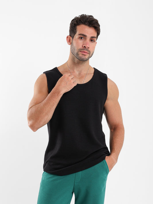 Ribbed Sleeveless T-Shirt