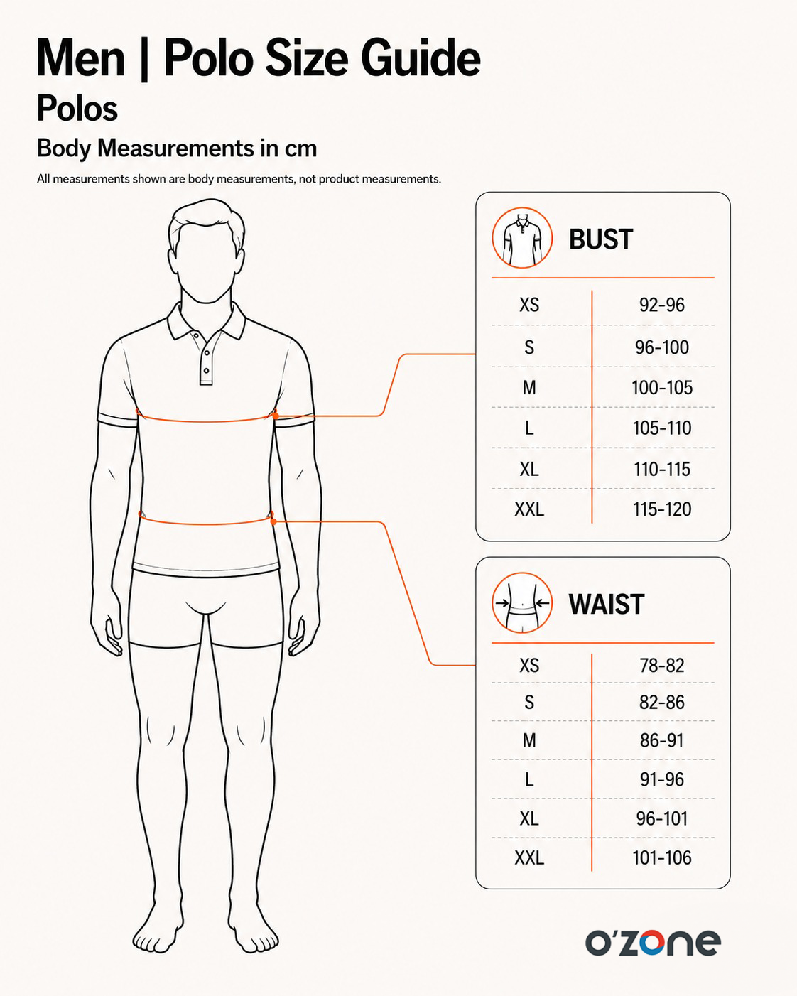 Men | Polos Size Guide