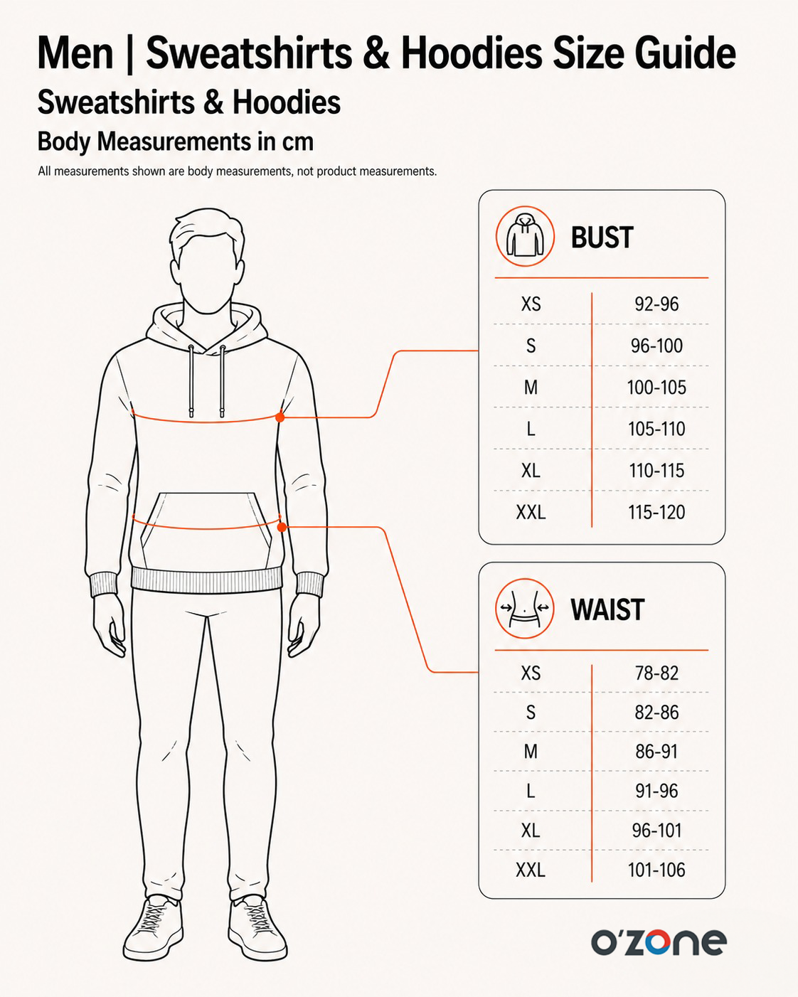 Men | Sweatshirts & Hoodies Size Guide
