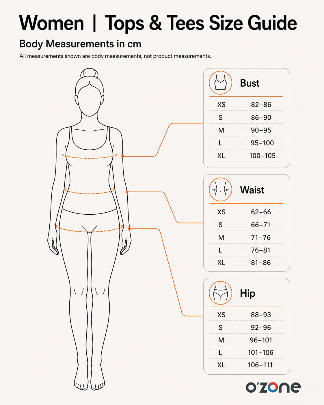 Women | Tops & Tees Size Guide