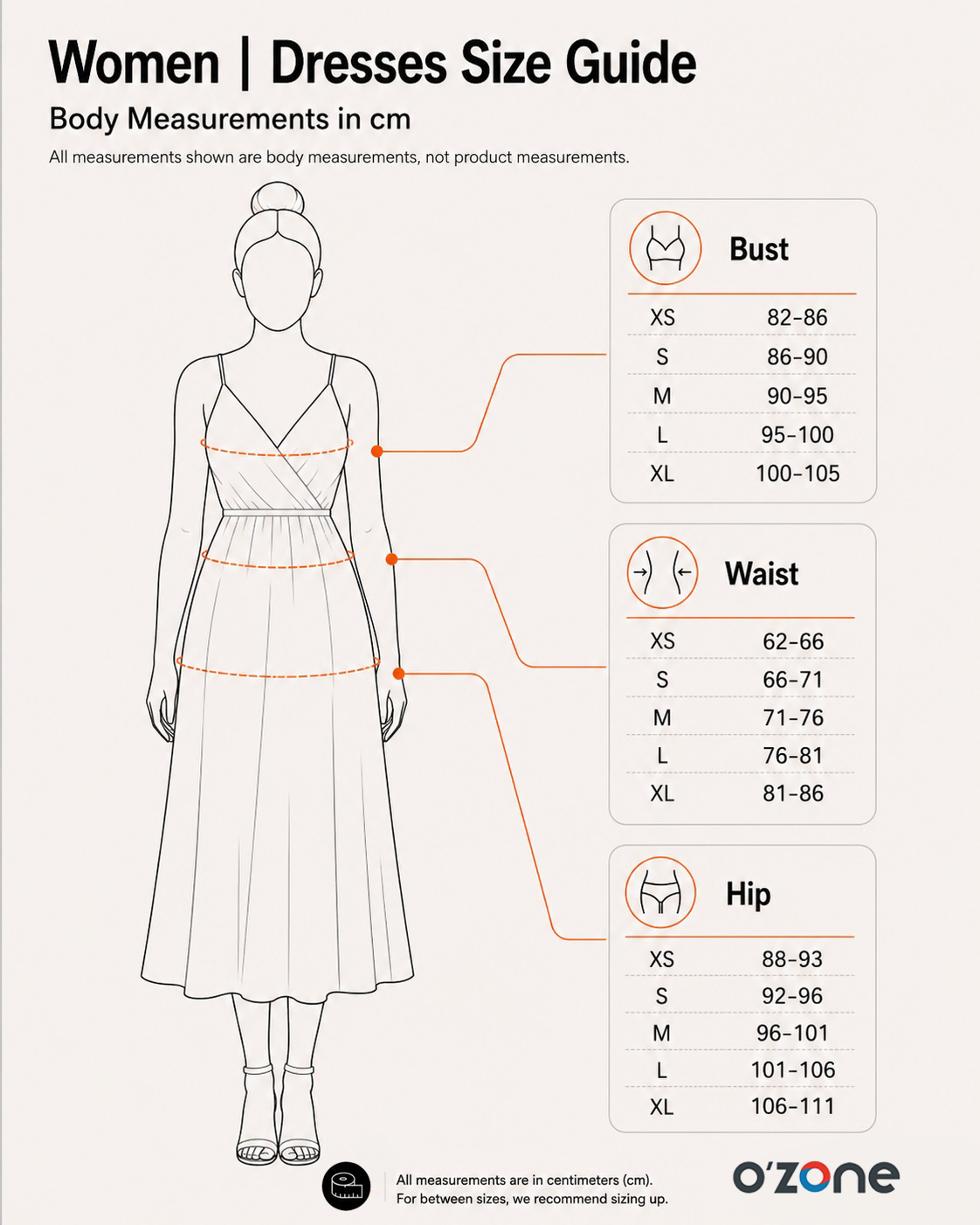 Women | Dresses Size Guide