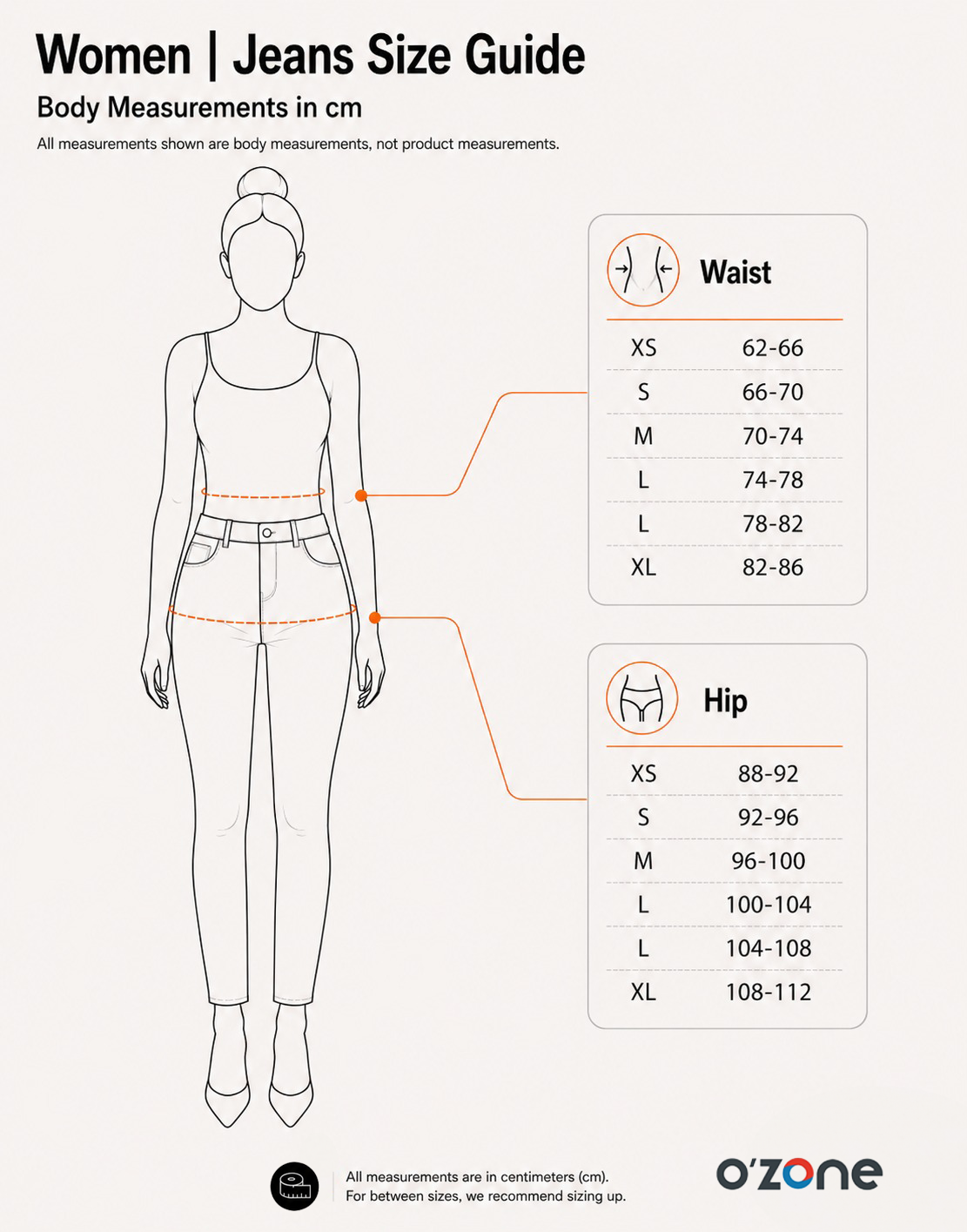 Women | Jeans Size Guide