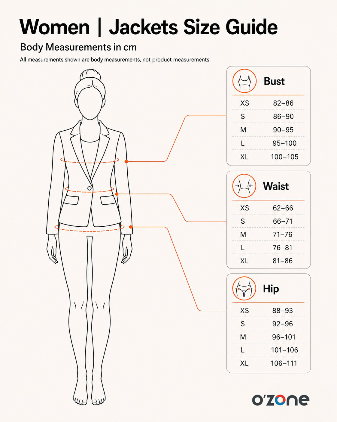 Women | Jackets Size Guide